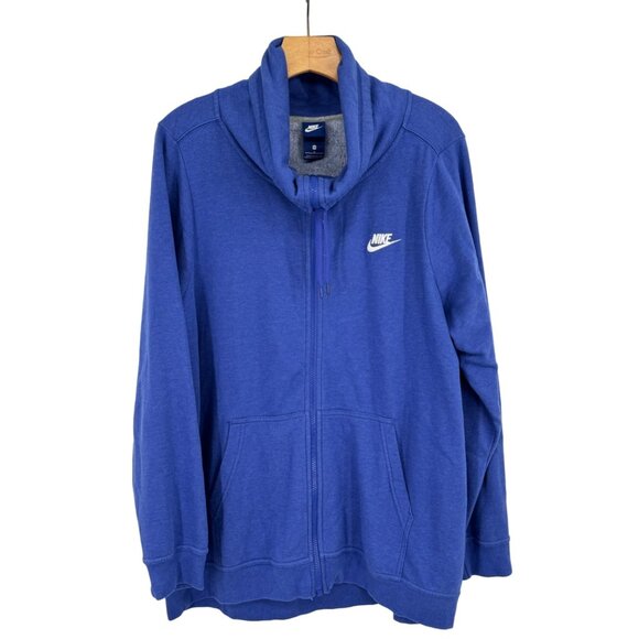 Nike Blue Full-Zip jacket womens size 1X plus pockets - Picture 1 of 10